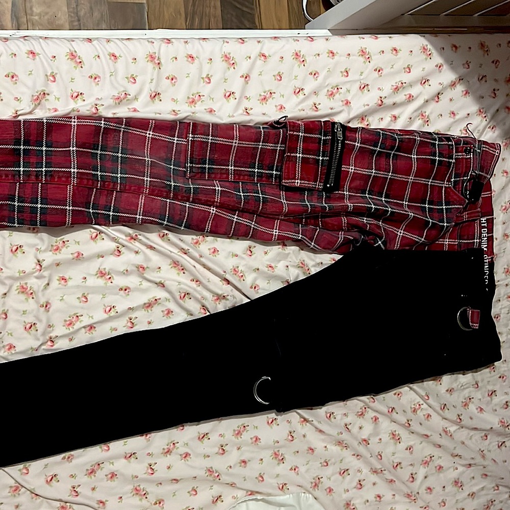 Half and Half Emo Hot topic skinny leg jeans